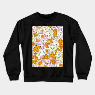 Cat halloween pumpkin pattern Crewneck Sweatshirt